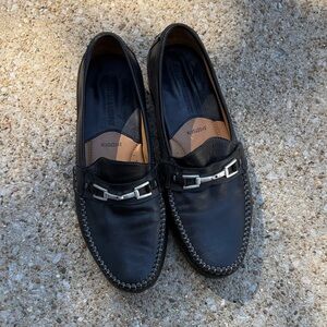 Men's Black Leather Johnston & Murphy Loafers, 9 M